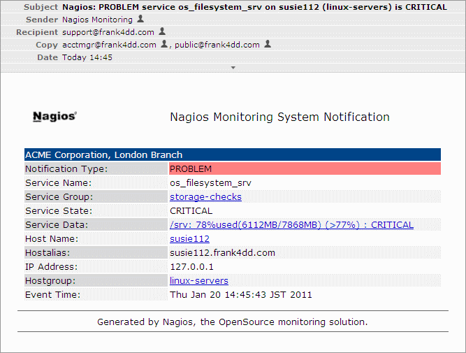 Nagios notification example using multipart S/MIME HTML, English language, and a logo